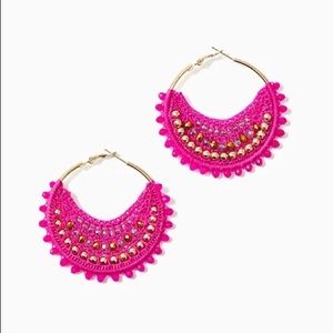 Lilly Pulitzer Bougainvillea Pink Statement Hoop Earrings